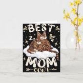 Mom Ever, Bengal Cat 2 Kittens, Mother's Day, Moth Kaart (Gele Bloem)