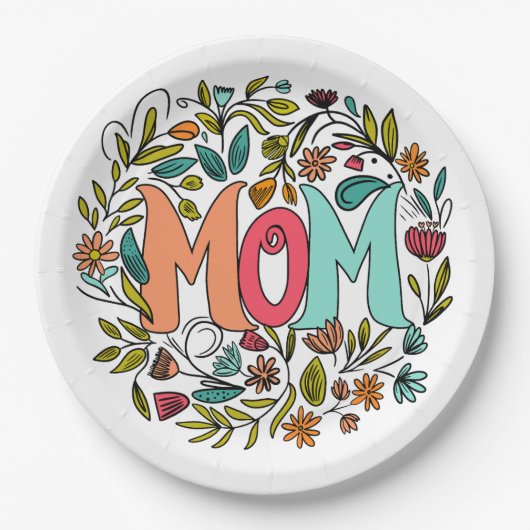 Mom Floral Papier Bord (Voorkant)