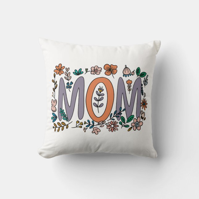 Mom Floral Pillow Kussen (Voorkant)