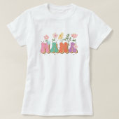 Mom floral t-shirt with retro typography. (Design devant)