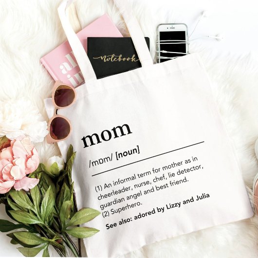 Mom Gift Custom Definition Modern Grappig Tote Bag