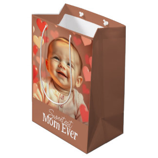 Mom Gift Voeg foto en tekst toe Medium Cadeauzakje