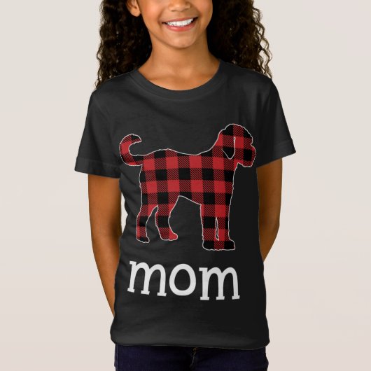Mom Goldendoodle Red Plaid Christmas Matching Fami T-shirt (Voorkant)