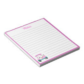 Mom Golfer Roze Polka Dot Cart Naam Notitieblok (Schuin)
