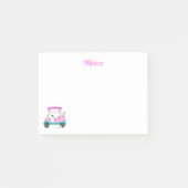 Mom Golfer Roze Polka Dot Cart Naam Post-it® Notes (Voorkant)