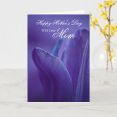 Mom / Happy Moederdag - Paarse Tulp Kaart (Gele Bloem)