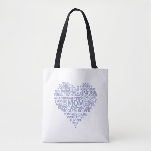 Mom Heart Word Cloud Canvas tas (Voorkant)