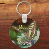 Mom I Love You Butterfly Sleutelhanger (Achterkant)