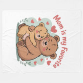 Mom Is My Favorite Fleece Deken (Voorkant (Horizontaal))