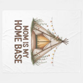 Mom Is My Home Base Fleece Deken (Voorkant (Horizontaal))