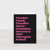 Mom Jobs  Tekst Moederdag Kaart (Voorkant)