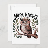 Mom Knows﻿ Aankondigingskaart (Voorkant / Achterkant)