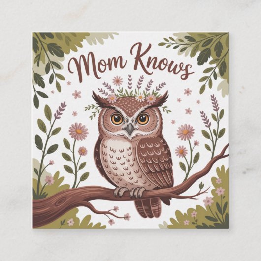 Mom Knows Vierkante Visitekaartje (Voorkant)