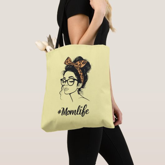 Mom Life Leopard Print Tote Bag (Dichtbij)