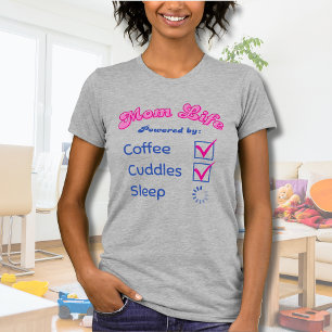 Mom Life Retro Knuffels Slaap Loading T-shirt