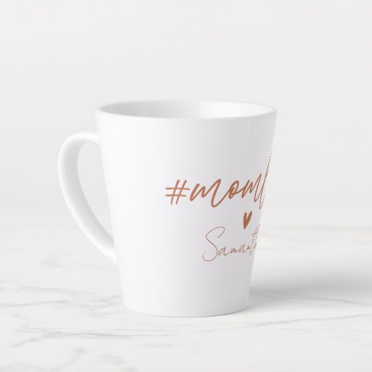 Mom Life - Rustieke Charm Design Latte Mok (Linkerhoek)