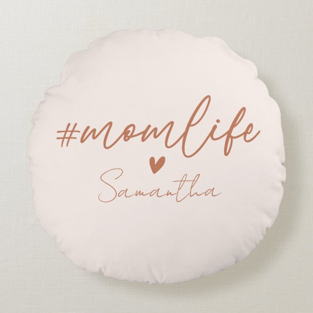 Mom Life - Rustieke Charm Design Rond Kussen (Voorkant)