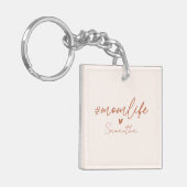 Mom Life - Rustieke Charm Design Sleutelhanger (Voorkant Links)