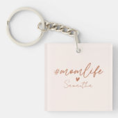 Mom Life - Rustieke Charm Design Sleutelhanger (Voorkant)