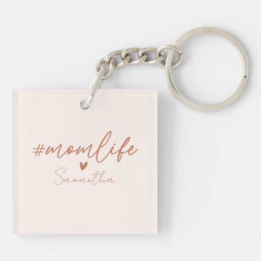Mom Life - Rustieke Charm Design Sleutelhanger (Achterkant)