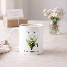 Mom May Birth Flower with Kids Names Koffiemok