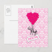 Mom met roze olifant briefkaart (Voorkant / Achterkant)
