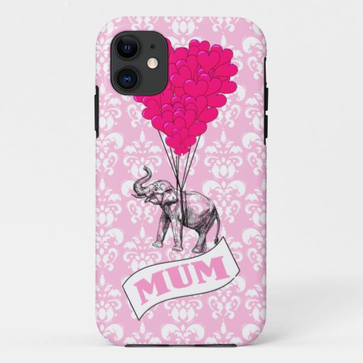 Mom met roze olifant Case-Mate iPhone case (Achterkant)
