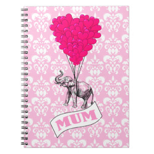 Mom met roze olifant notitieboek