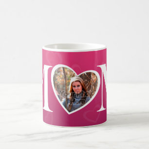 MOM Moederdag Foto roze Lijst hart Koffiemok