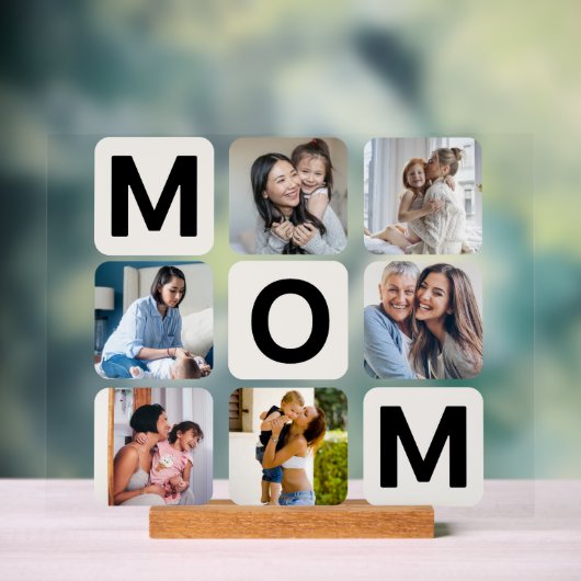 Mom Moederdag Photo Collage Acryl Teken Acryl Bord (Neutraal)