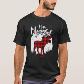 Mom Moose Red Plaid Buffalo Matching Family Pajama T-shirt (Voorkant)