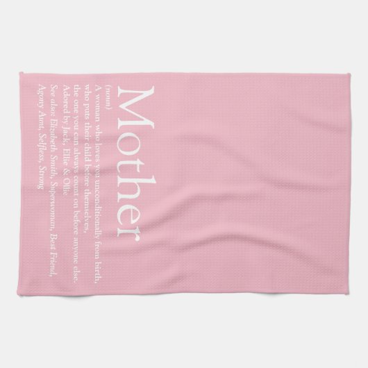 Mom Mother Definition Quote Pink Theedoek (Horizontaal)