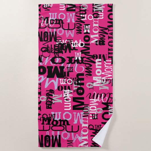 MOM MOTHER Moederdag Gift Beach Swimmelhanddoek Strandlaken (Voorkant)