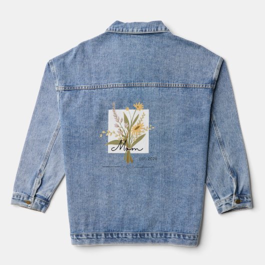 Mom, Muttertag Jacke blumen Denim Jacket (Achterkant)