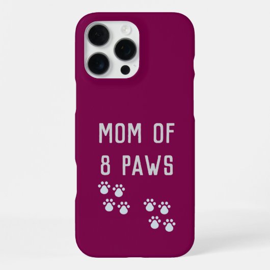Mom of 8 paws iPhone hoesje (Achterkant)