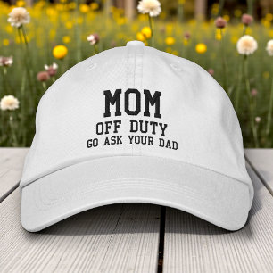 Mom of Duty Eenvoudige moderne typografie Custom Geborduurde Pet