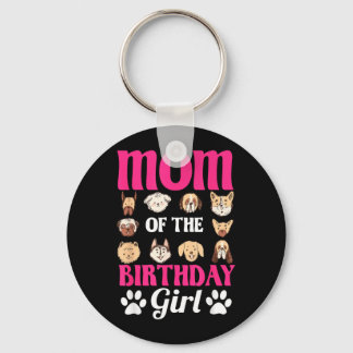 Mom Of The Birthday Girl Dog Paw Bday Party Sleutelhanger