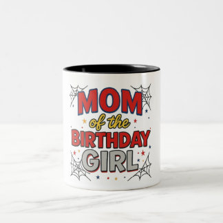 Mom of the Birthday Girl Mug Tweekleurige Koffiemok