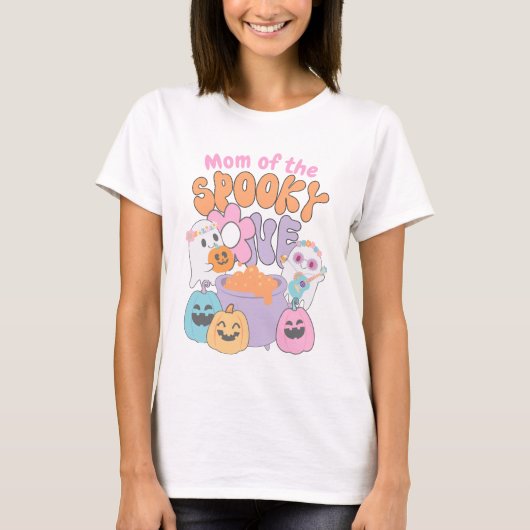 Mom of the Spooky One Hippie Halloween T-shirt (Voorkant)
