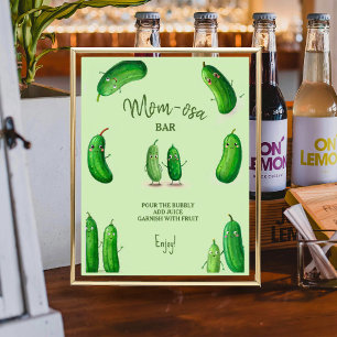 Mom-osa augurken Komkommer Groen Baby shower Poster