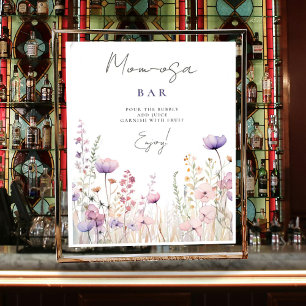 Mom-osa Bar Meadow Wildflower Baby shower Woodland Poster