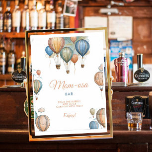 Mom-osa Hete Luchtballonnen Pastel Boy Baby shower Poster