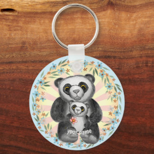 Mom Panda Beer Love sleutelhanger
