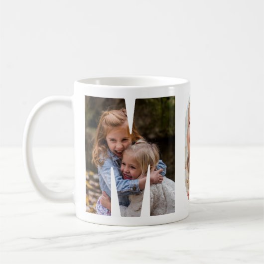 MOM Personnalisé Trois Photo Mug (Gauche)