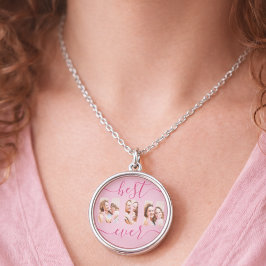 Mom Photo Collage Cutout Mother's Day Birthday Zilver Vergulden Ketting