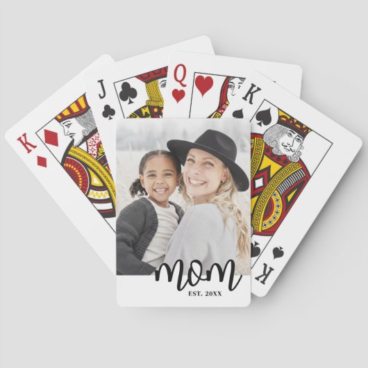 Mom Photo Mother's Day Pokerkaarten (Achterkant)