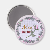 Mom Pink Rosebud custom Magneet (Voorkant / Achterkant)