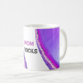 *~* MOM ROCKS Stones Crystals Lapidary Agate Koffiemok (Voorkant rechts)