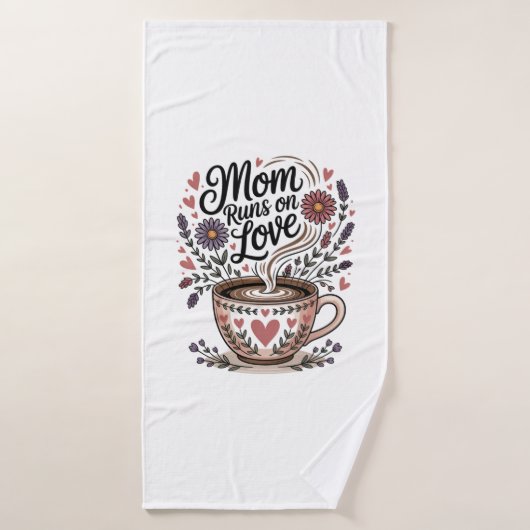 Mom Runs On Love Badhanddoek (Badhanddoek)