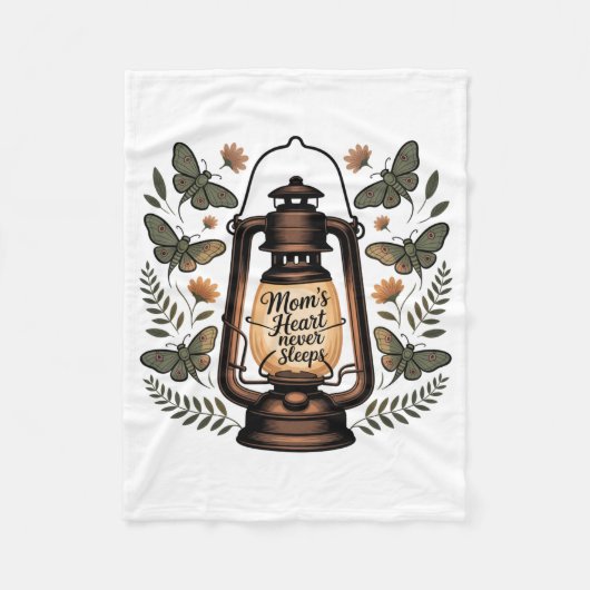 Mom’s Heart Never Sleeps Fleece Deken (Voorkant)